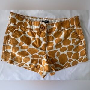 J. Crew Women's Mustard Printed Cotton Shorts